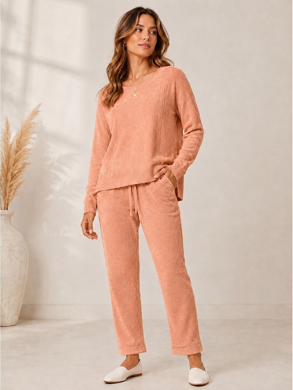 Barefoot Dreams Women's CozyChic Sweater Joggers Set Pink Size L NWOT